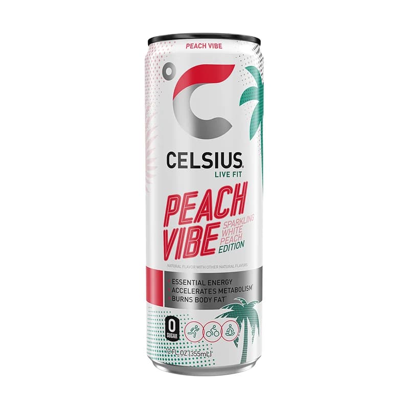 Lata de CELSIUS Sparkling Peach Vibe