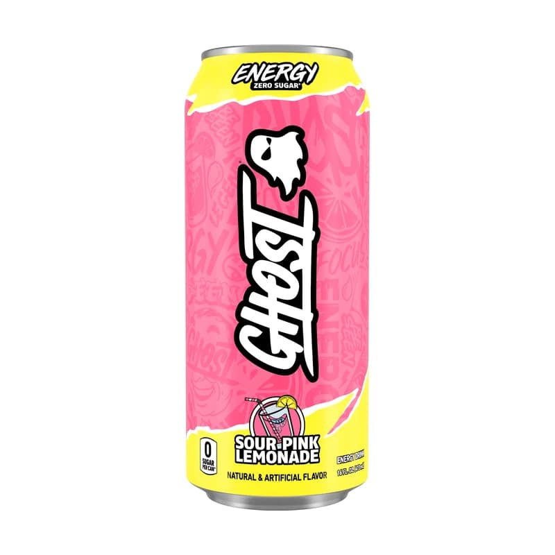 Lata de Ghost Energy Sour Pink Lemonade