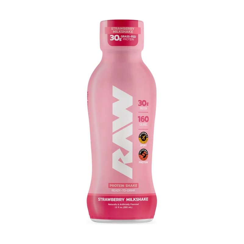 Botella de RAW Protein Shake Strawberry Milkshake
